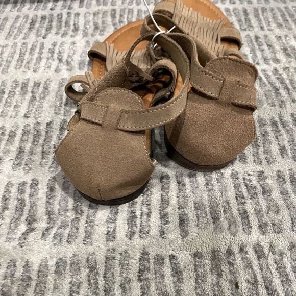 Minnetonka Strappy Fringe Sandals Suede Upper Leather Open Toe Brown Size 9 - Picture 5 of 7